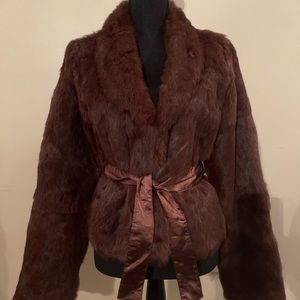 Shine New York 100% Rabbit Fur Brown Jacket size medium
